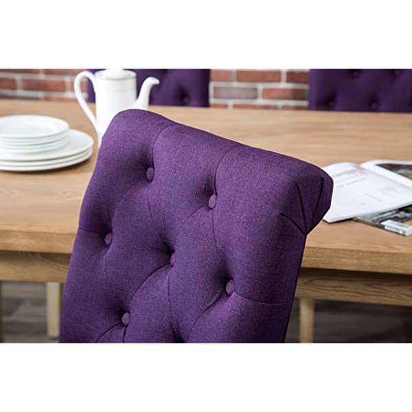 Roundhill Furniture Habitanian 6-Piece White Wash Dining Set with Tufted Chairs and Bench, Beige