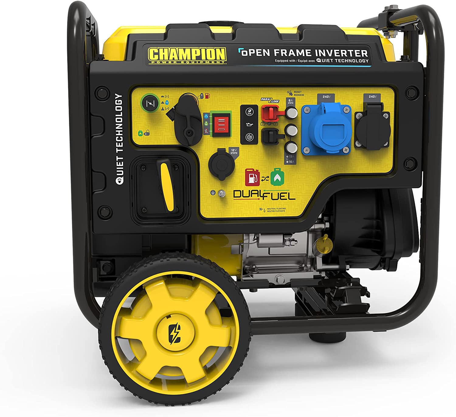 Champion Power Equipment 3600 Watt Dual Fuel Digital Hybrid Inverter – 224cc Engine, 18 hour run time, Ultra-Quiet & Light, Clean Power Hybrid Generator, Economy Mode to Save Fuel & Surge Protection