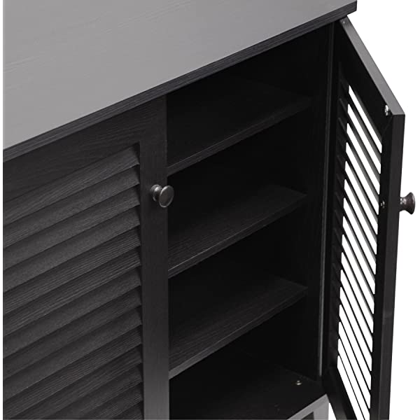 Baxton Studio FP-01LV-Espresso Studio Coolidge Shoe-Storage Cabinet, Espresso 14.5Lx29.625Wx27.5H