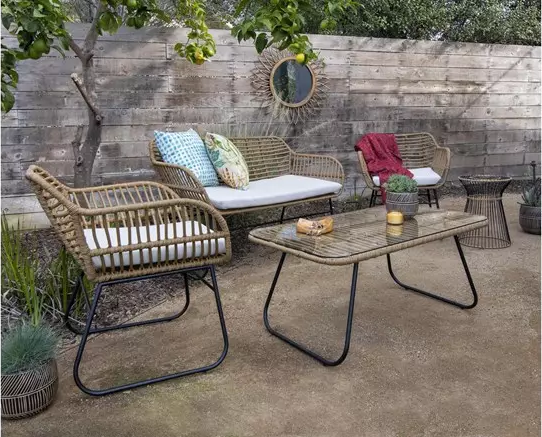 Boho Outdoor 4 Piece Lounge Set