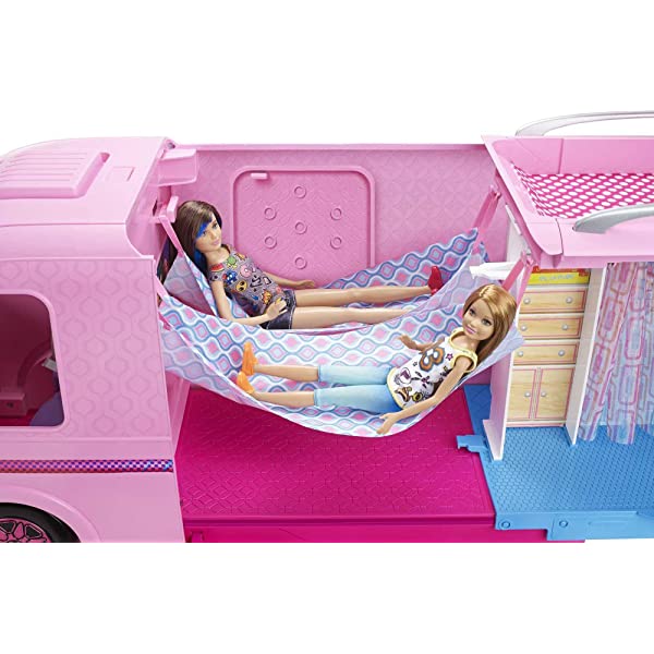 Barbie Camper Pops Out into Play Set with Pool! [Amazon Exclusive] Standard Packaging