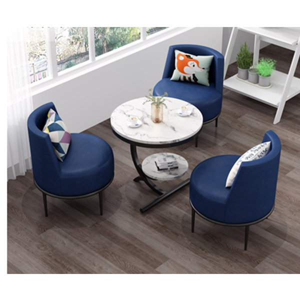 【Furniture】Four Sets Outdoor Leisure Tea Table Chair Combination Backrest Chair 1 Table and 3 Chairs