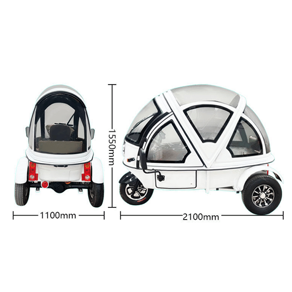Electric vehicle tricycle fully enclosed transfer baby with shed adult folding semi-enclosed tricycle