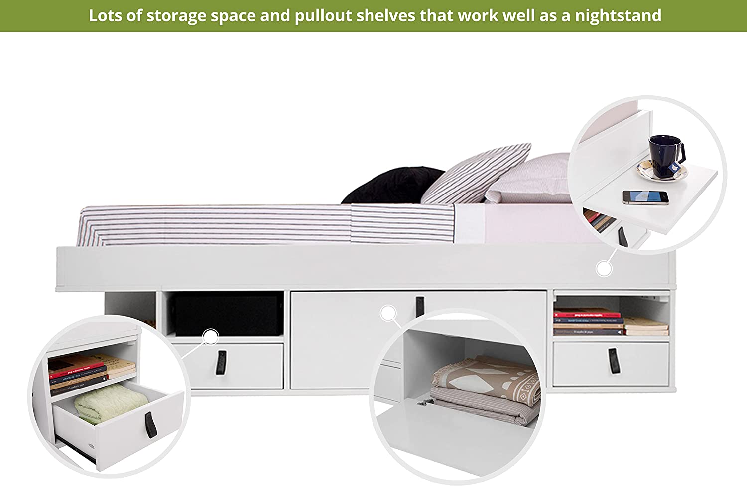 Memomad Set Bali White: Storage Bed Super King 6FT