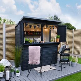 Outdoor Garden Bar, 6' x 3' Forest Wooden Shiplap Pent Garden Bar