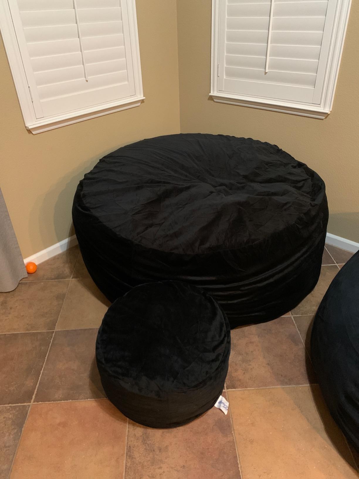 【Furniture】6000 Bean Bag Chair w/Footstool: Giant Foam-Filled Furniture - Machine Washable Covers