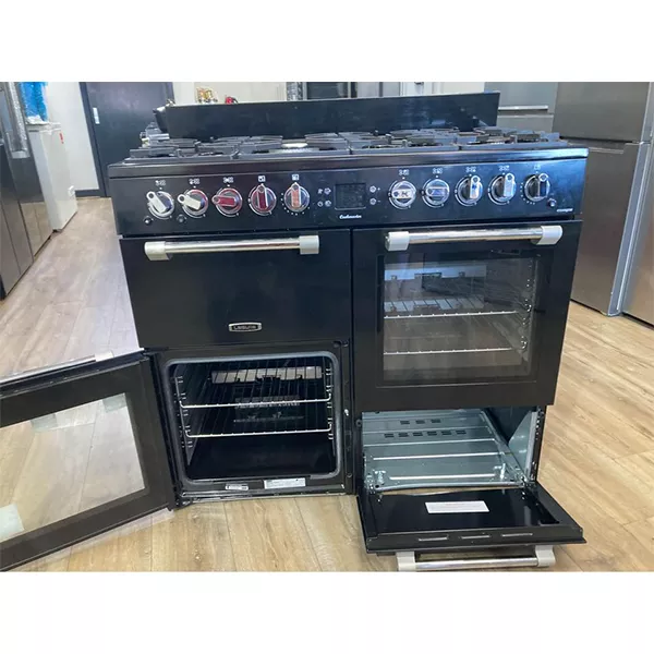 LEISURE COOKMASTER 100 100CM DUAL FUEL STOVE-BLACK-CLASS A/A