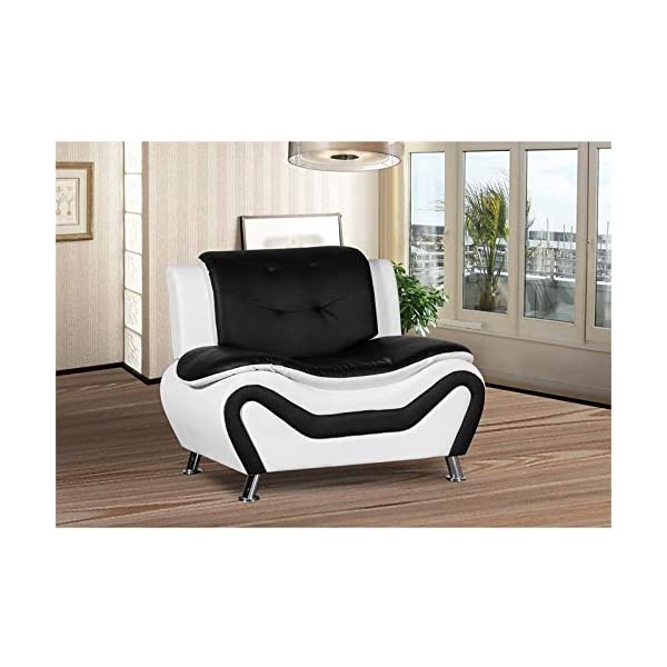 Kingway Furniture Gilan Faux Leather Club Chair - Black/Red