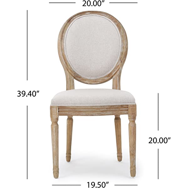 Christopher Knight Home Phinnaeus Beige Fabric Dining Chair (Set of 2), 2-Pcs Set Beige 2-Pcs Set