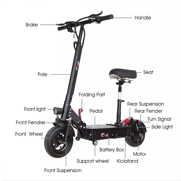 10-inch 1200W electric scooter with 48V 25-35AH battery