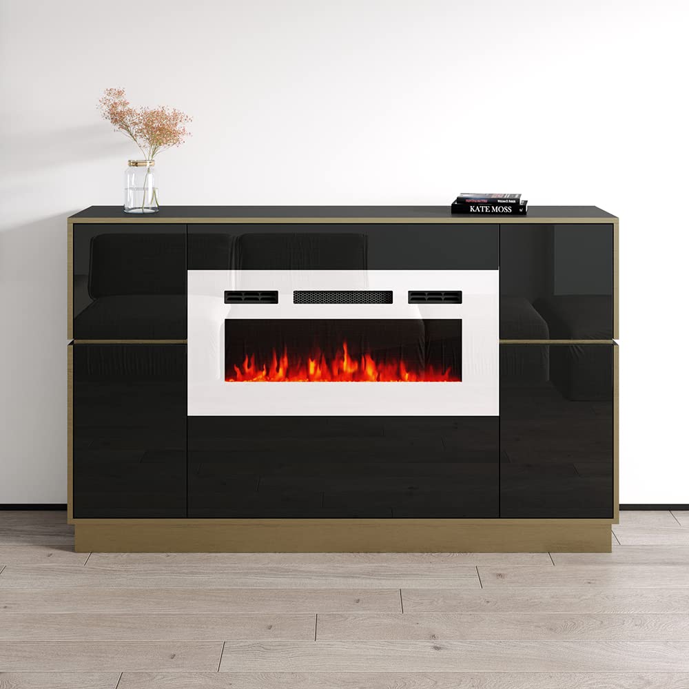 【Furniture】Meble Furniture Odessa WH-EF Fireplace Sideboard