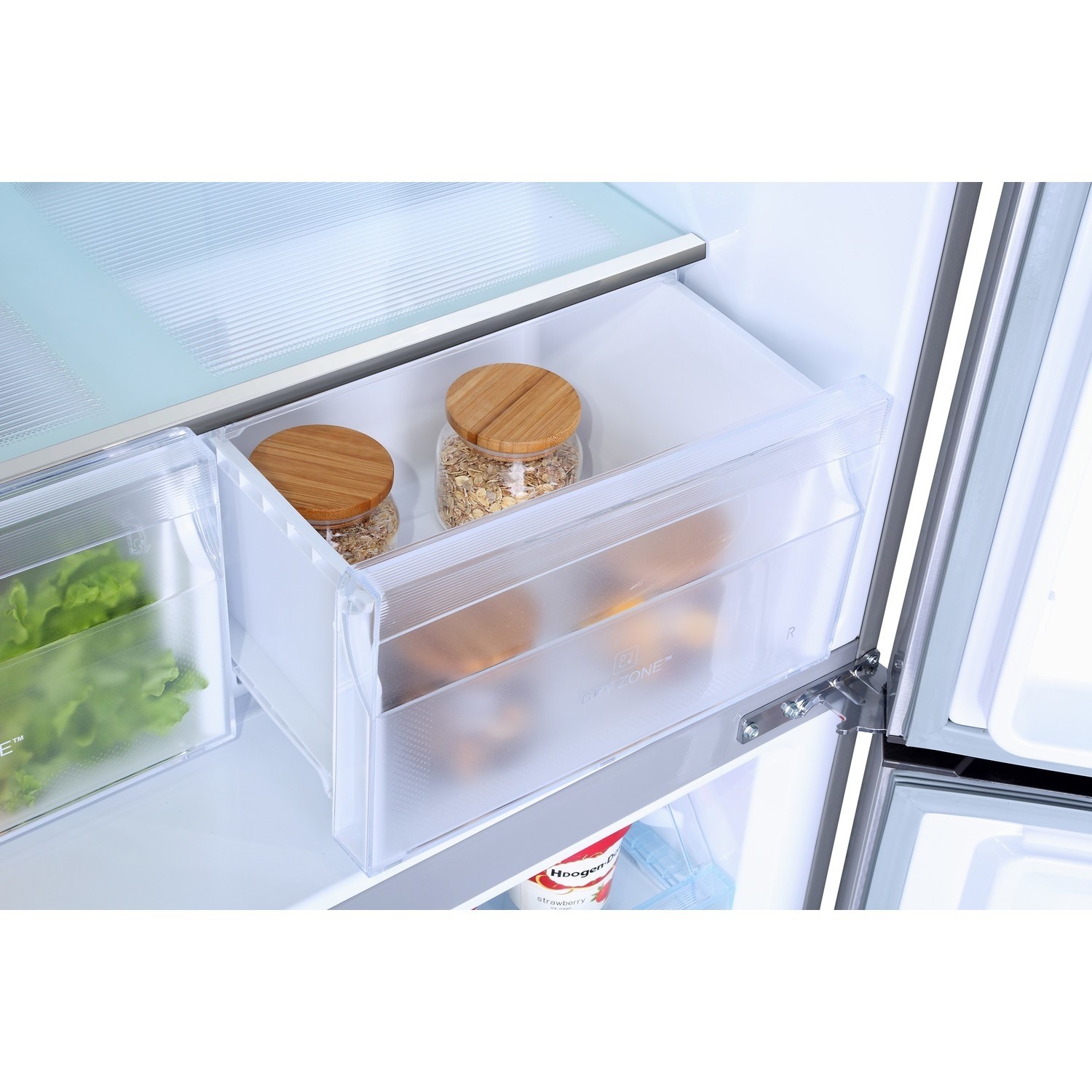 Haier 456 Litre Four Door American Fridge Freezer - Grey HTF-456DM6