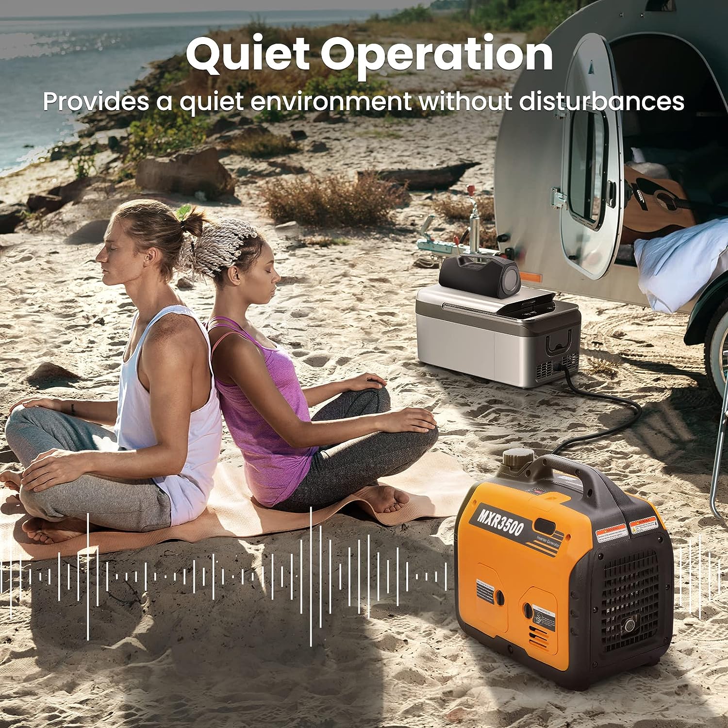 maXpeedingrods 3300W Portable Inverter Generator Gasoline Silent Pure Sine Wave Generator