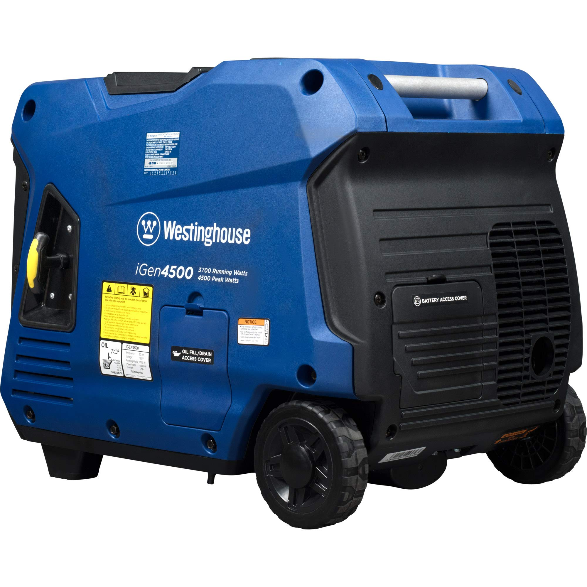 Westinghouse 4500 Watt Super Quiet Portable Inverter Generator, Remote Electric Start with Auto Choke