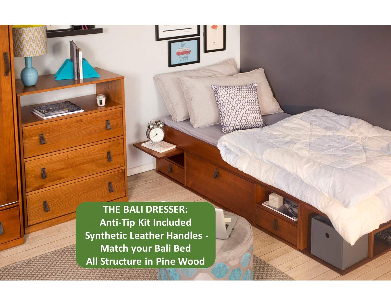 【Furniture】Bali Storage Platform Bed with Drawers