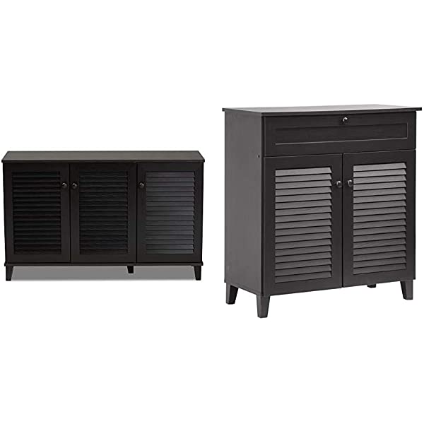 Baxton Studio Warren Shoe-Storage Cabinet, Espresso