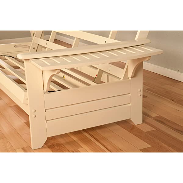 Kodiak Furniture Futon Set, Full, White Suede Navy