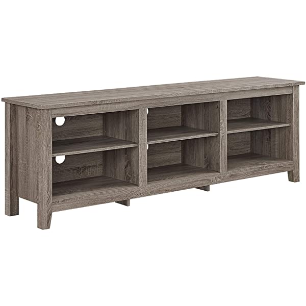 Walker Edison Wren Classic 4 Cubby TV Stand for TVs up to 65 Inches, 58 Inch, Black Black 58 InchTV Stand