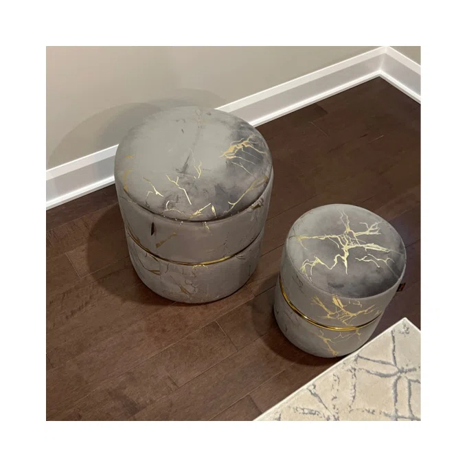 【Furniture】Lilly-Eve Upholstered Storage Ottoman