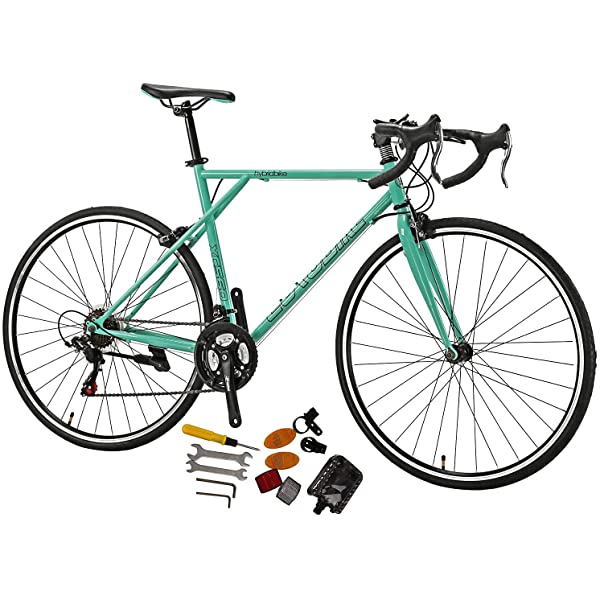 Eurobike 21 Speed Shifting System Road Bike 49/54/56 cm Frame 700C Wheel Adult Road Bicycle Black/white 30rim 54cm