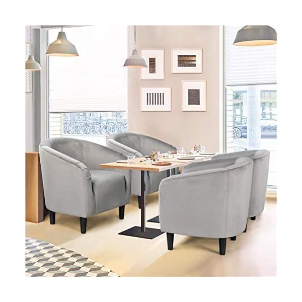 Yaheetech Set of 2 Modern Style Accent Barrel Chair Upholstered Chair Arm Chair Club Chair for Living Room Bedroom Reception Room Office Ivory