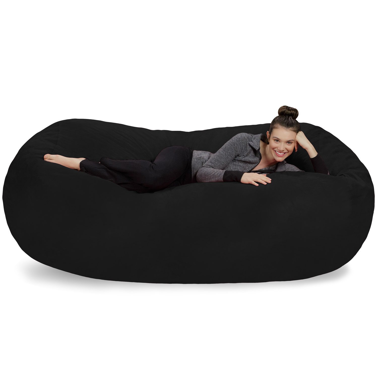【Furniture】Sofa Sack - Plush Bean Bag Sofas with Super Soft Microsuede Cover - XL Memory Foam Stuffed Lounger Chairs