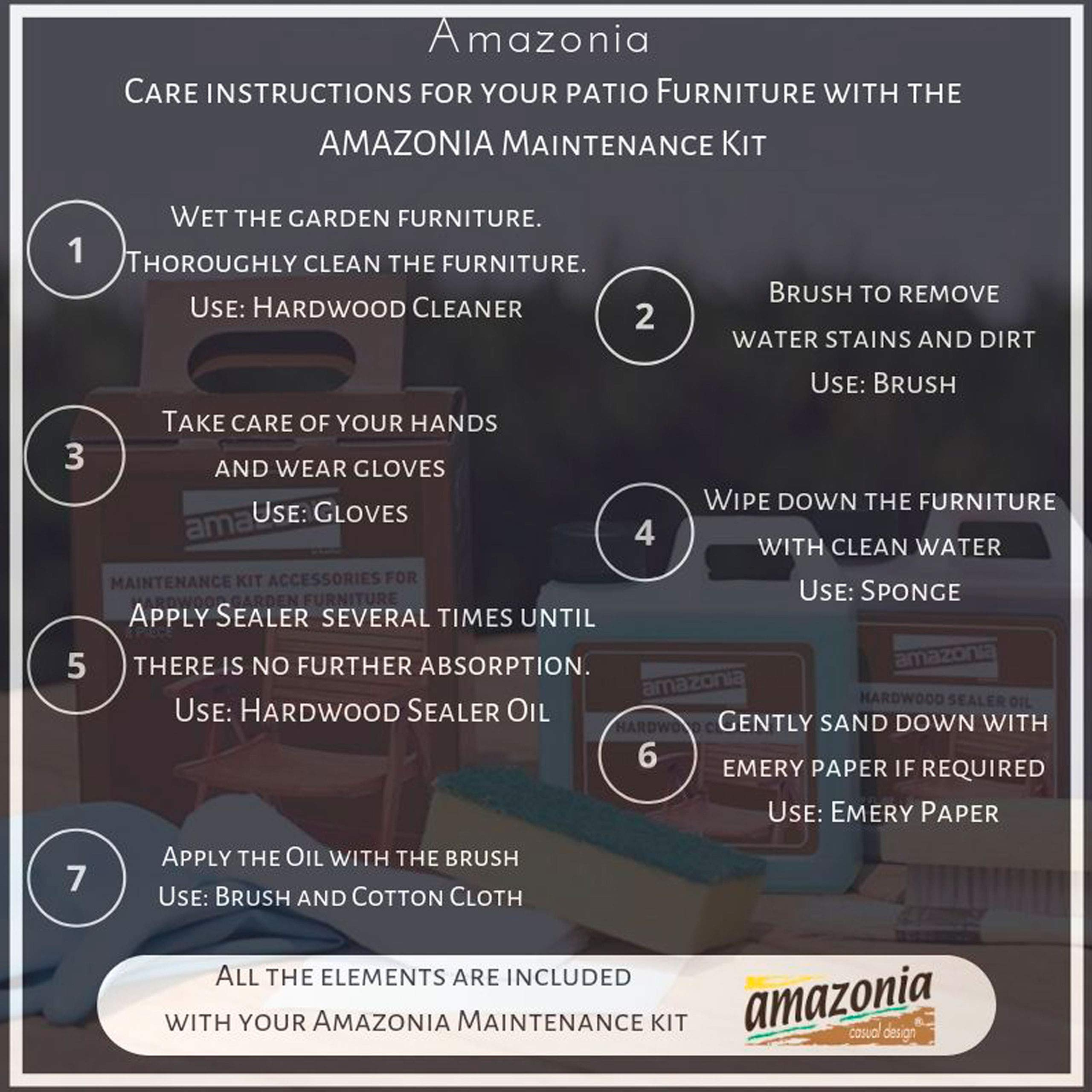 【Furniture】Patio 8-Pc Deluxe Conversation Set | Dark Teak Finish | Ideal for Indoors Outdoors