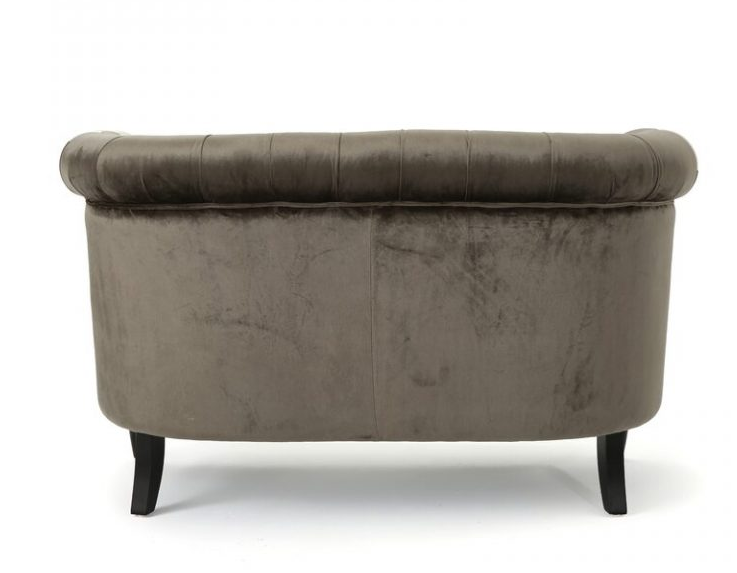 51.5-inch velvet roll-arm two-seat sofa