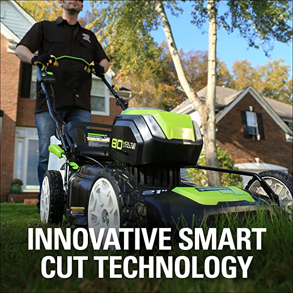 Greenworks Pro 80V 21 inch Cordless Push Lawn Mower, Includes Two 2Ah Batteries and Charger, GLM801601 (2) 2Ah Batteries Push