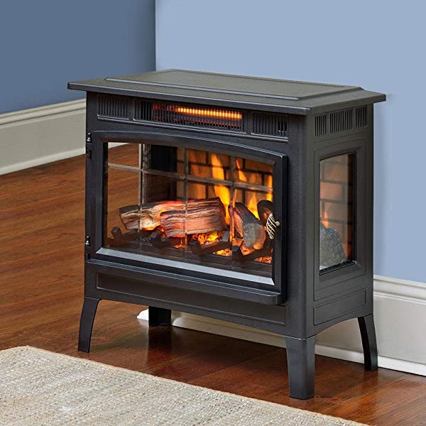 Duraflame 3D Infrared Electric Fireplace Stove with Remote Control - Portable Indoor Space Heater - DFI-5010 (Black)