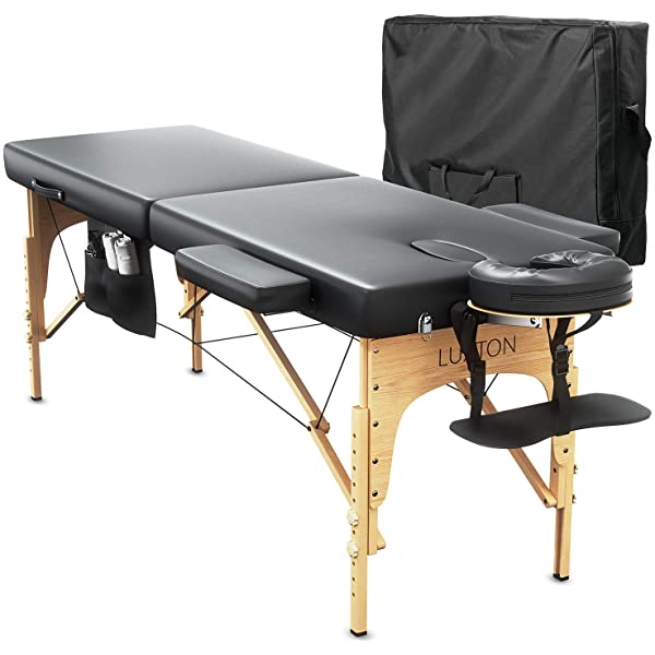 Luxton Home Premium Memory Foam Massage Table - Easy Set Up - Foldable & Portable with Carrying Case