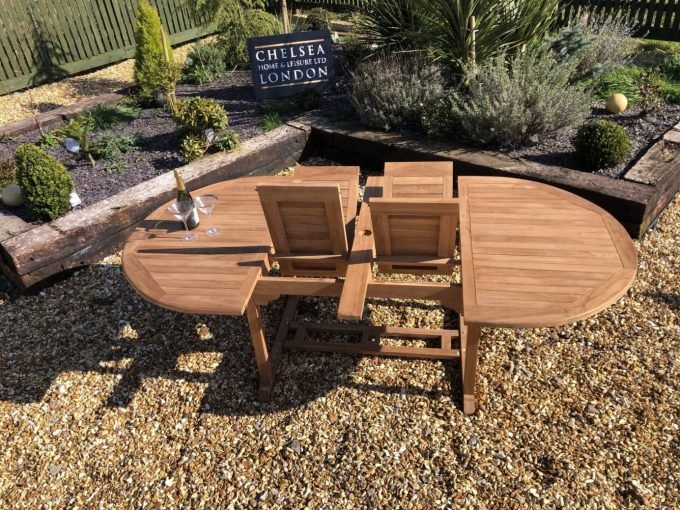 Outdoor teak furniture dining table