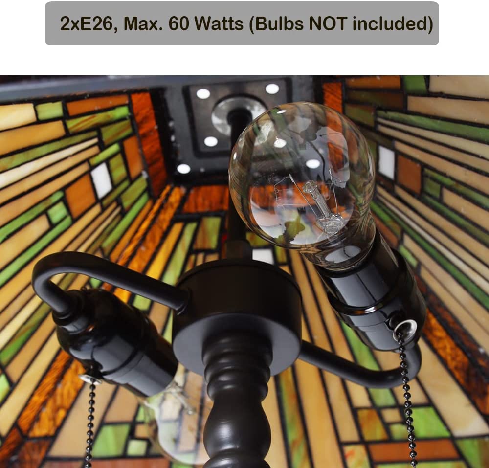 Cotoss Tiffany floor lamp, stained glass lampshade