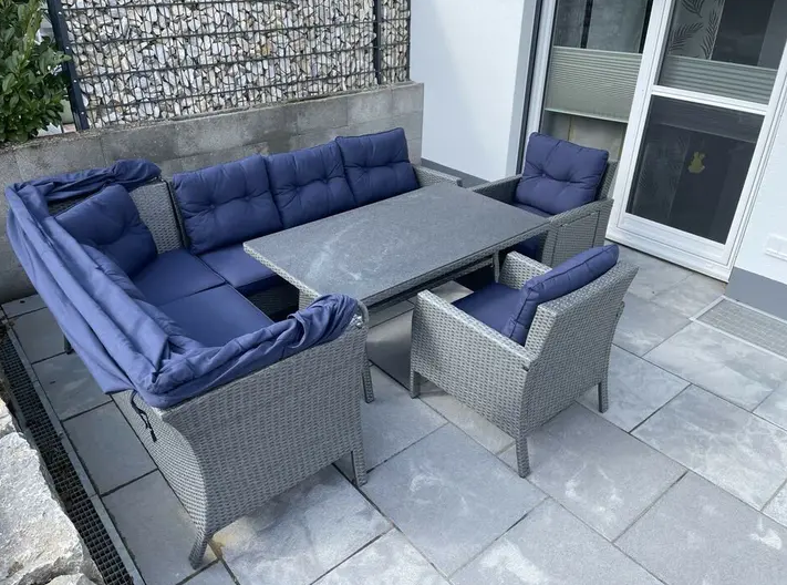 【Home & Garden】XXL Lounge Set WHD 207x162x256 Seating Group Garden Lounge Set