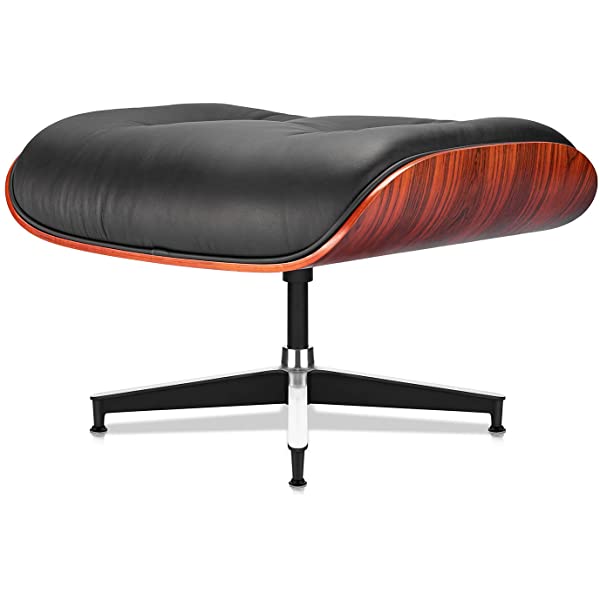 Mid Century Lounge Chair and Ottoman, Modern Chair Classic Design, Top Grain Leather Palisander Wood, Heavy Duty Base Support for Living Room, Study, Lounge, Office (Nomal, Style1-1) Nomal Style1-1