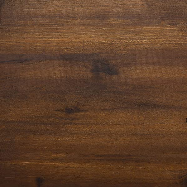 Walker Edison 5 Person Outdoor Wood Chevron Patio Furniture Dining Set Table Chairs Bench All Weather Backyard Conversation Garden Poolside Balcony, 4 Piece, Brown Brown 4 Piece Dining Set