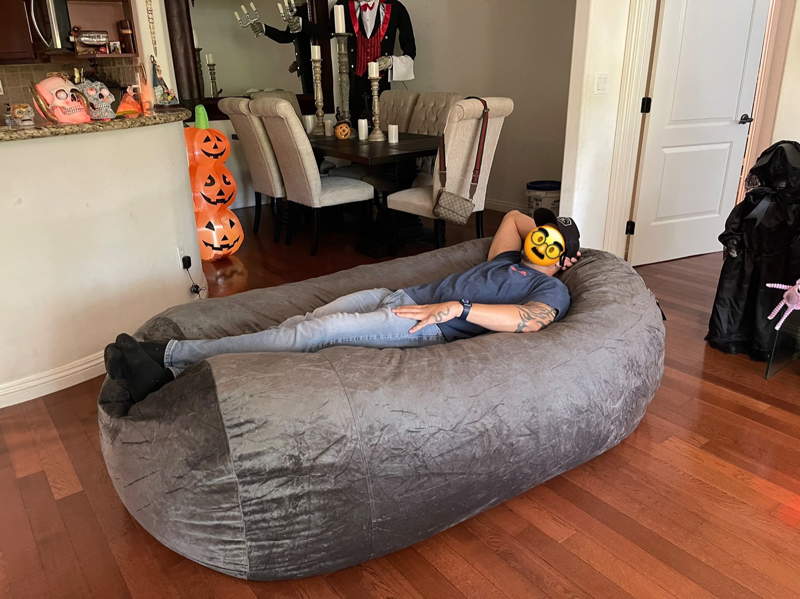 【Furniture】Sofa Sack - Plush Bean Bag Sofas with Super Soft Microsuede Cover - XL Memory Foam Stuffed Lounger Chairs