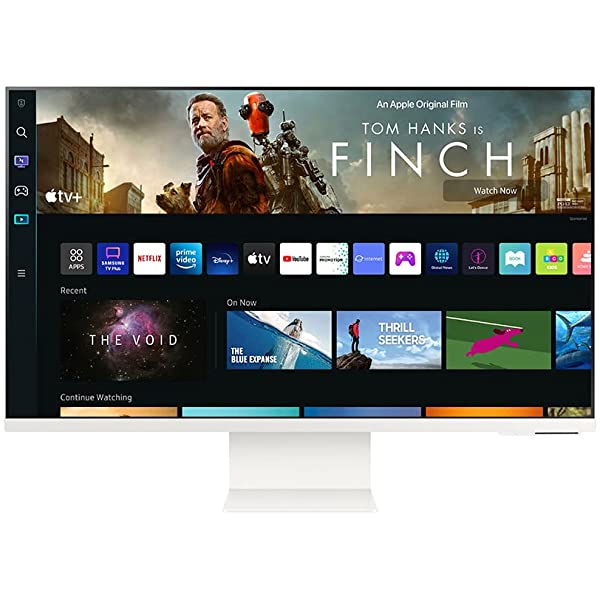 SAMSUNG M8 Series 32-Inch 4K UHD Smart Monitor & Streaming TV with Slim-fit Webcam for PC-Less Experience, Netflix, HBO, Prime VOD, & More, Apple Airplay, WiFi, BT, Built-in Speakers (LS32BM801UNXGO)