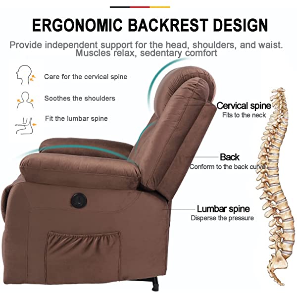 BINGTOO Power Lift Recliner Chair with Massage and Heat, Electric Fabric Vibration Massage Sofa for Elderly/Adult for Living Room, Lounge Sofa with Remote Control & USB, Velvet Blue