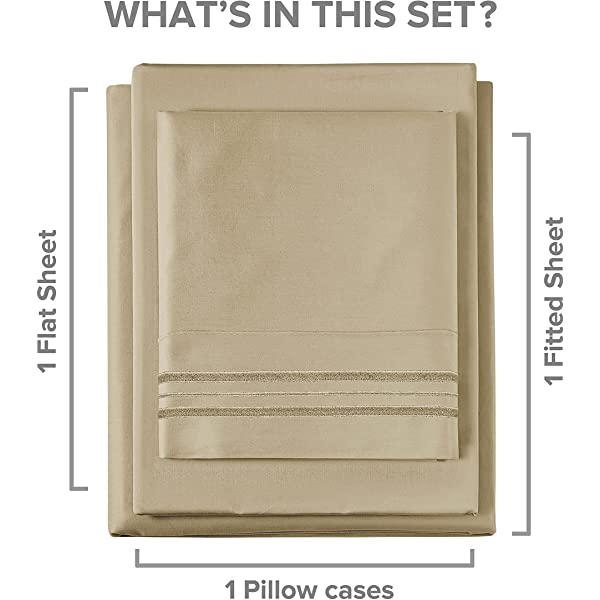 Queen Size Sheet Set - 4 Piece - Hotel Luxury Bed Sheets - Extra Soft - Deep Pockets - Easy Fit - Breathable & Cooling Sheets - Wrinkle Free - Comfy – Dark Grey Bed Sheets - Queens Sheets – 4 PC Queen Grey