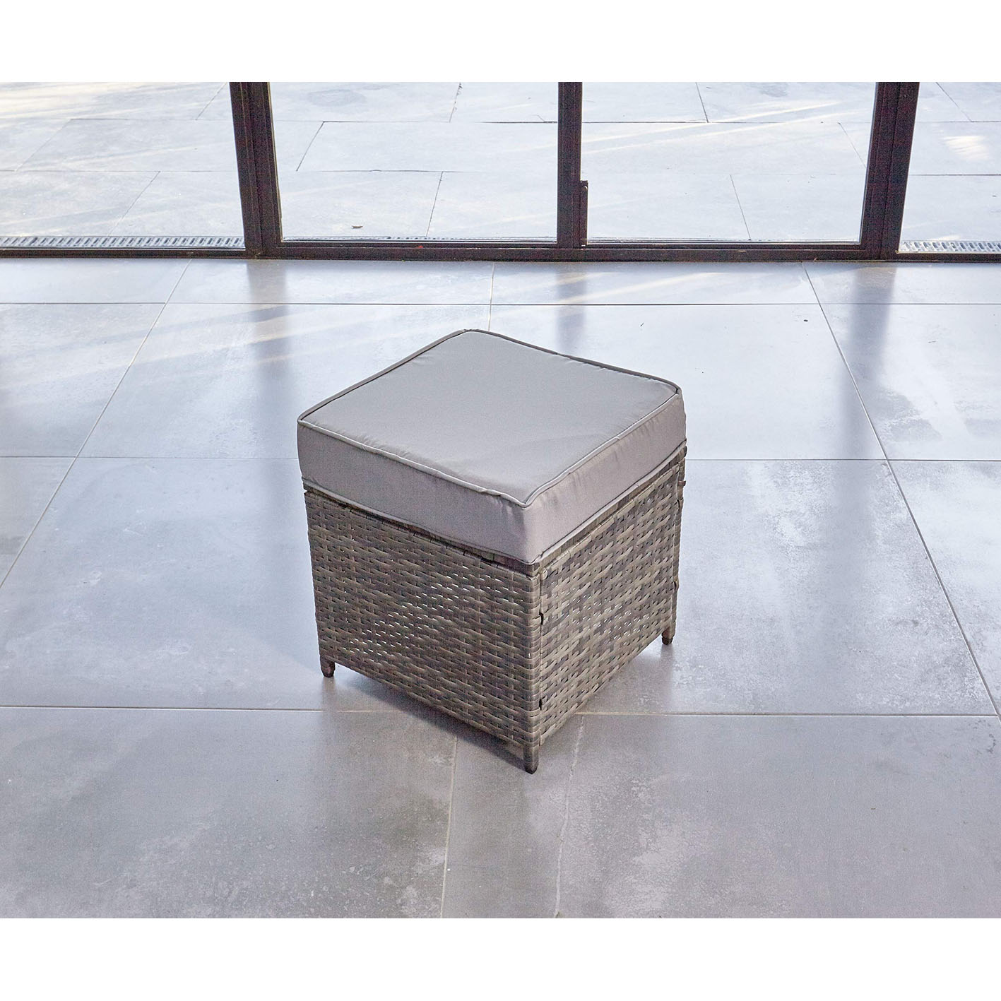 YAKOE 50110 New Conservatory Modular 8 Seater Rattan Corner Sofa Set - Grey