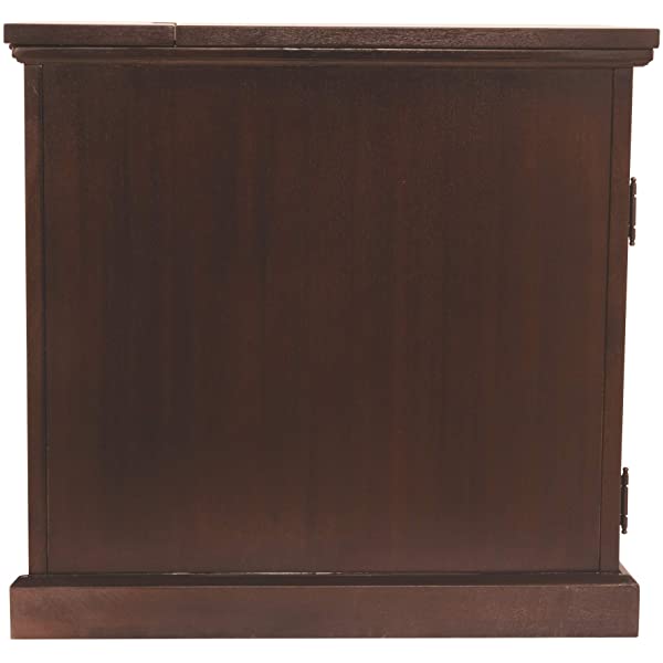 Signature Design by Ashley Tyler Creek Rustic Chair Side End Table with Pull-Out Tray & USB Ports, Brown Blackish Brown Table