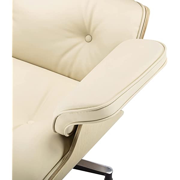 Mid Century Lounge Chair and Ottoman, Modern Chair Classic Design, Top Grain Leather Palisander Wood, Heavy Duty Base Support for Living Room, Study, Lounge, Office (Nomal, Style1-1) Nomal Style1-1