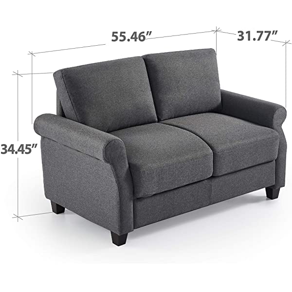 ZINUS Josh Loveseat Sofa / Easy, Tool-Free Assembly, Beige Beige Loveseat Sofa