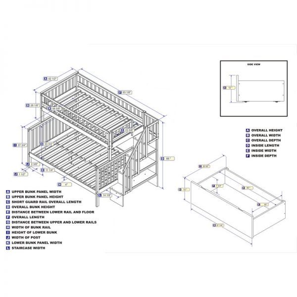 SHYANN TWIN all solid wood standard bunk bed with shelf BY THREE POSTS