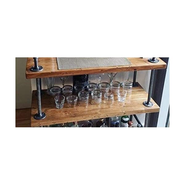 WGX Design For You Wood and Metal Wine Rack with Wheels Kicthen Bar Dining Room Tea Wine Holder Serving Cart Furniture Cart-01