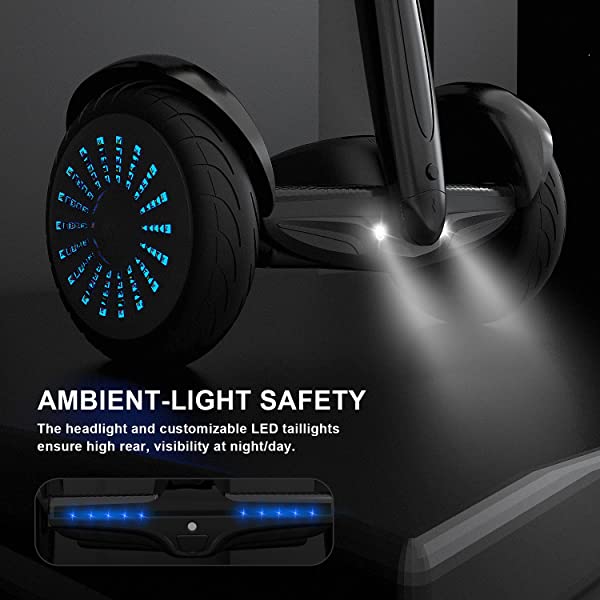 Hiboy J5 Self-Balancing Electric Scooter with Steering Bar, Smart Self-Balancing Hoverboards with APP Control, White and Black