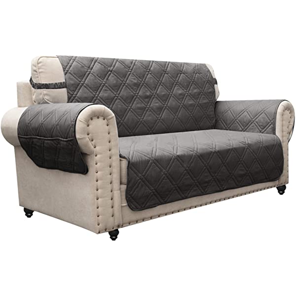 Ameritex Loveseat Cover Water-Resistant Quilted Furniture Protector with Back Nonslip Paws Slipcover for Dogs, Kids, Pets Loveseat Slipcover Stay in Place for Leather (46