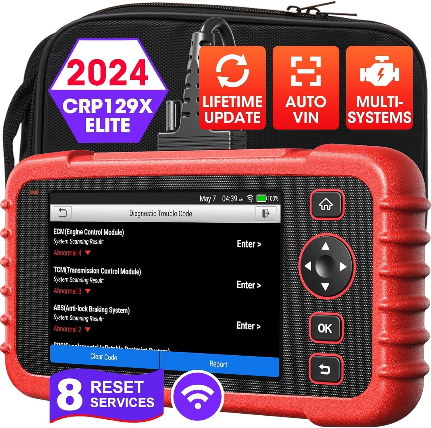 LAUNCH OBD2 Scanner CRP129X Car Code Reader Scan Tool for ABS SRS Transmission Engine Diagnostic, Oil Reset, EPB/SAS/TPMS Reset and Throttle Matching Android Based WiFi AutoVIN Free Update