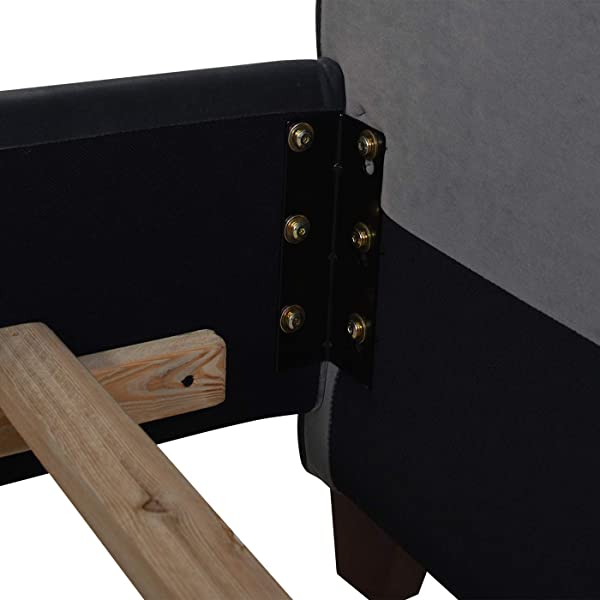 Jennifer Taylor Home Marcella Collection Queen Wingback Tufted Hand-Applied Nail Heads Upholstered Bed, Antique White Antique White Queen